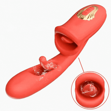 LuvanaX - Rose Muncher 3 In 1 Rose Hollowed Out Kiss Tongue Vibrator
