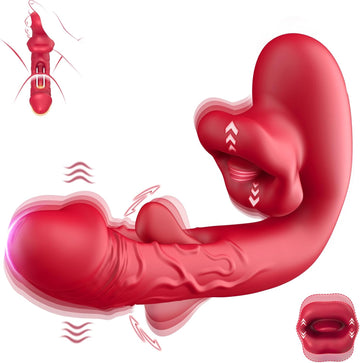 LuvanaX - G Spot Vibrator Dildo Sex Toys - Adult Female Sex Toy with 10 Flapping & Vibrating & Licking Biting Modes Tongue Clitoral Stimulator for Women, Sucking Clit Vibrator for Nipple Anal Pleasure Sex Games