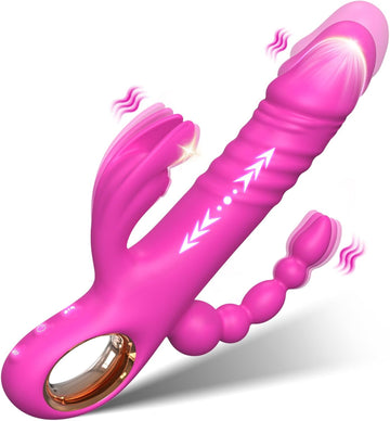LuvanaX - Thrusting Dildo Vibrator Sex Toys for Women, G Spot Anal Rabbit Vibrators Adult Sex Toys with 7 Powerful Speeds & 7 Vibrating Modes Upgrade Silicone Waterproof Rechargeable
