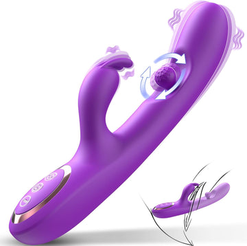 LuvanaX - G Spot Vibrator Sex Toys-3 in 1 Adult Sex Toys 360° Rotation Vibrators with 10 Rubbing & 7 Vibrating & 7 Massaging, Waterproof Clitoral Stimulator Dildo Rabbit Vibrator Women Sex Toy