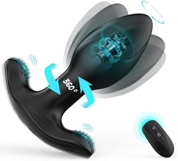 LuvanaX - Vibrating Butt Plug Anal Toys, Anal Plug Sex Toys for Men Prostate Massager, 10 Vibrating Rotation Mode Male Sex Toy with Remote Control, Adult Couples Sex Toys for Men & Women Sex Game