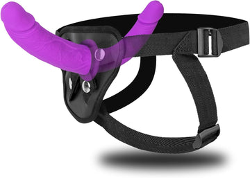 LuvanaX - Strap On Dildo Womens Sex Toys - Double Ended Dildo Silicone Long Dildo Hands Free Masturbators Fantasy Dildo, Strap On Harness Big Dildo Anal Dildo Female Sex Toys Adult Toys for Women Lesbian
