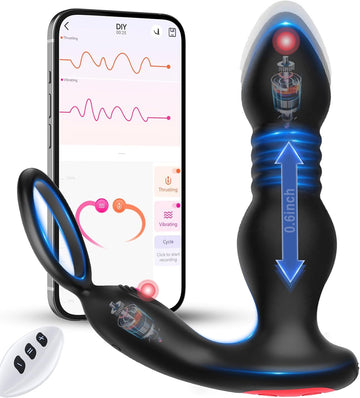 LuvanaX - Prostate Massager Anal Vibrator Thrusting Vibrating 7 Modes with Cock Ring