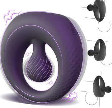 LuvanaX - Vibrating Cock Ring with 360° Adjustable Bead Clitoral Stimulator, Pleasure Penis Ring Vibrator Couples Adult Sex Toys for Men Women