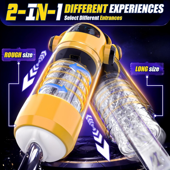 LuvanaX - Spaceman 2 in 1 Automatic 7 Telescopic 7 Rotating Male Masturbator