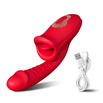 LuvanaX - Rose Muncher Mouth Shaped Lip Biting Vibrator With G Spot Vibrator