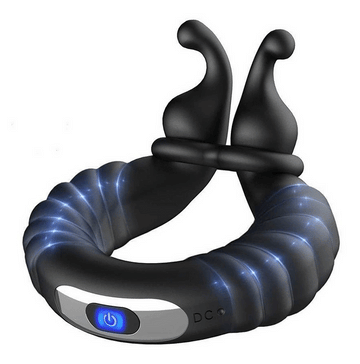 LuvanaX - Vibrating Dual Penis Ring Dildo Stretchy Cock Ring
