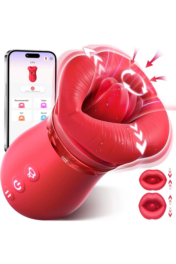LuvanaX - Vibrator Adult Sex Toys for Women - Sovokn 5IN1 Mouth Sucking Vibrator Rose Sex Toy, 10 Tongue Licking, 3 Auto & 1 Manual Sucking Adult Toys New APP, Anal Clit Nipple Vibrators Female Couples Sex Toys