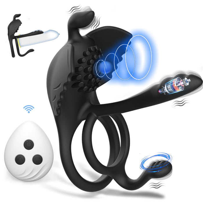 LuvanaX - Penis Vibrating Ring Cock 3 in 1 Massage Delayed Ejaculation Citoral Stimulator Flirt Masturbation