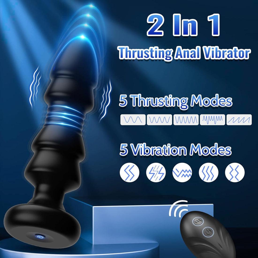 LuvanaX - Thrusting Sex Toys Anal Plugs - Anal Toys Sex Toy Remote Control Vibrating Butt Plug G Spot Vibrator