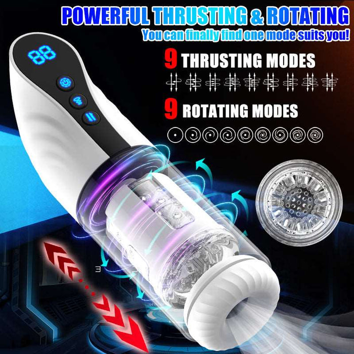 LuvanaX - 3-in-1 Thrusting Rotating Sucking Deep-throat Male Masturbator